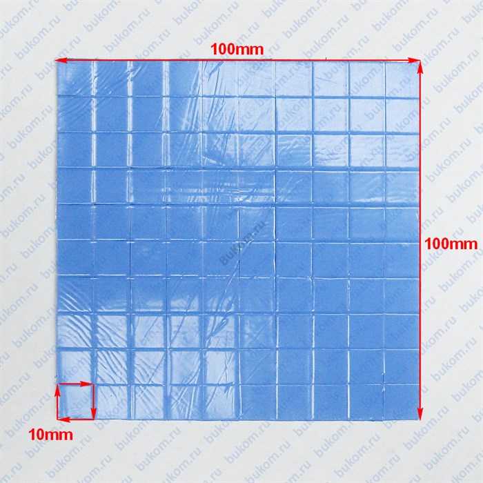 Термопрокладка (нарезанные 10x10 см) (размер 100x100 мм, толщина 1 мм, теплопроводность 3,5 Вт/M-K)