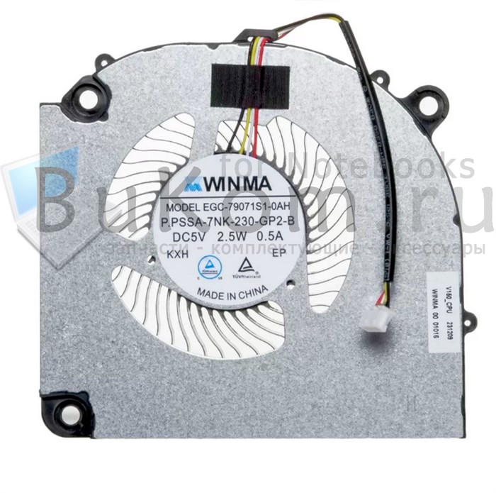 Вентилятор Версия 2 (CPU) Clevo V150 6-31-V150N-102 | Thunderobot 911 Plus Pro | ARDOR GAMING NEO G15-I5ND204 серии WINMA  EGC-79071S1-0AH DC5V 0,5A (4pin) - фото 25643