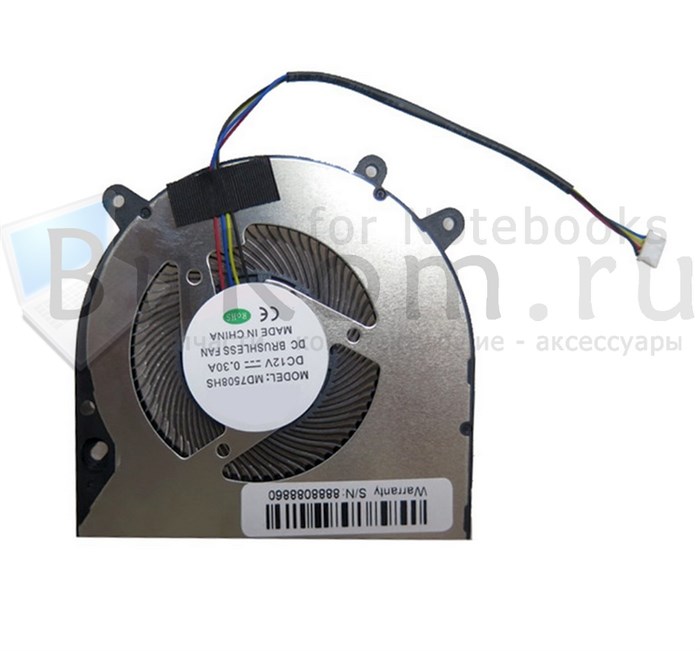 Вентилятор Версия 4 DC12V (разъём SH1.25) MIKO-FAN MD7508HS DC12V 0.3A (4pin) - фото 26028