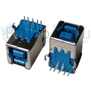 {{photo.Alt || photo.Description || 'Разъем (гнездо) USB 3.0 Type B B-1J горизонтальная  розетка под пайку на плату для принтера, мфу, сканера, кассы'}}